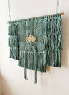 MONTEREY knotted Wall Hanging with Ceramic Detail | sage green