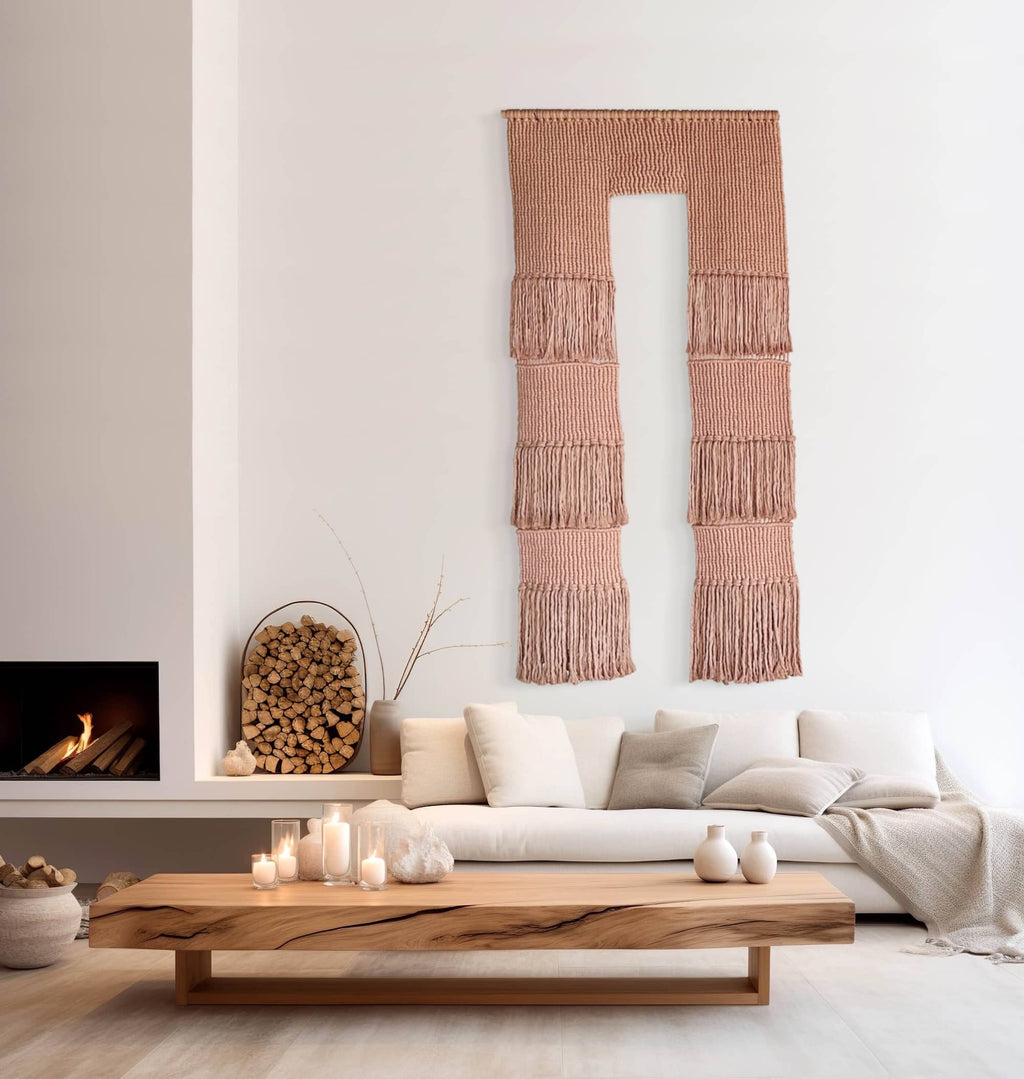 THE PORTAL opulent Macramé Wallhanging in Blush Pink