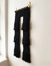 PORTAL Makramee Wandbehang in schwarz