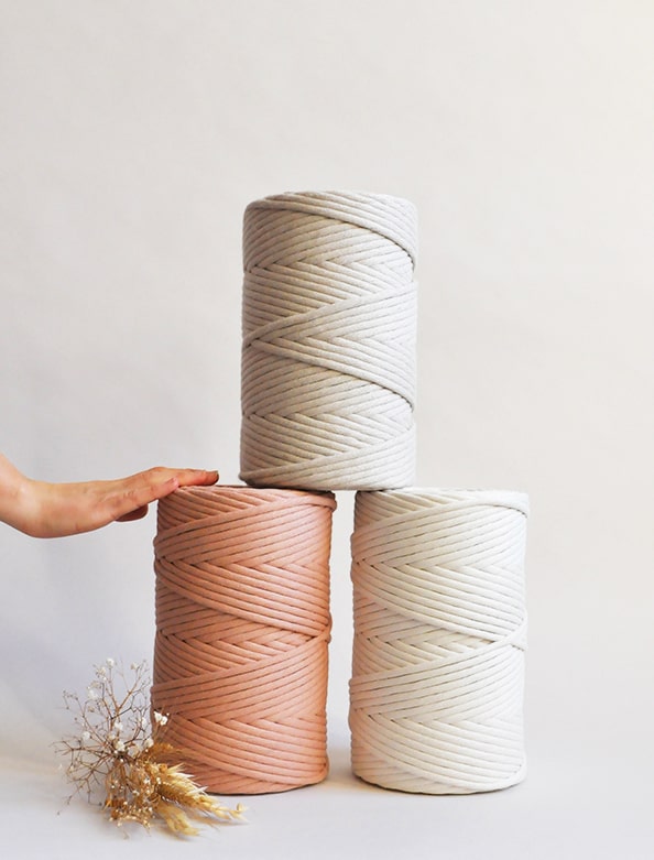 8mm JUMBO Recycled Cotton Rope | single strand | 200m
