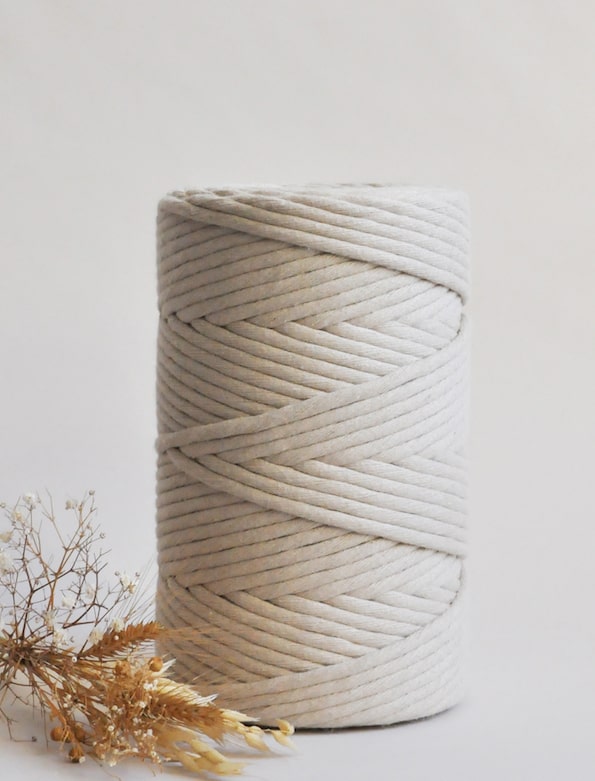 8mm JUMBO Recycling Cotton Rope | | single strand 200m| NATURE