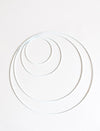 Metal round rings steel white lacquered