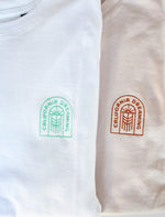 California Dreaming T-Shirt aus Bio Baumwolle - weiss mit mintfarbenem Logo