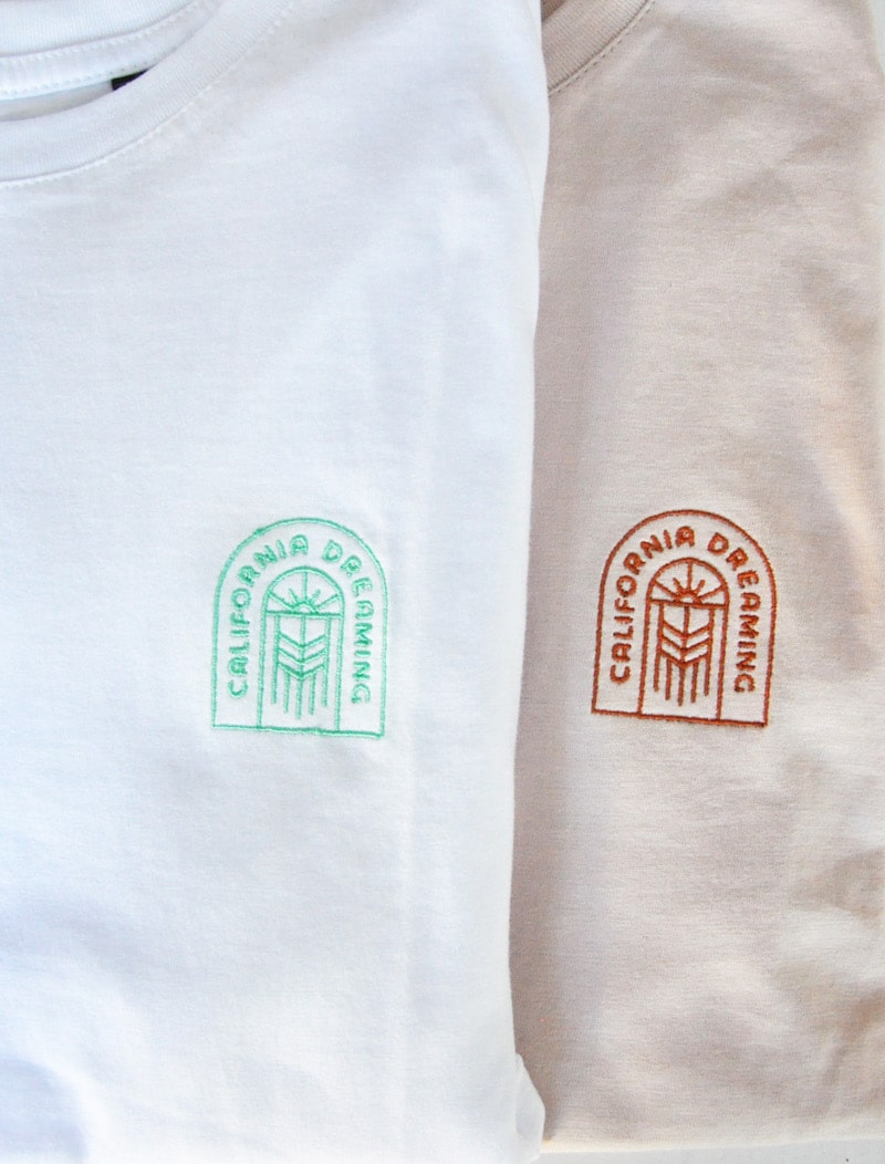 California Dreaming T-Shirt aus Bio Baumwolle - blush with braunem Logo