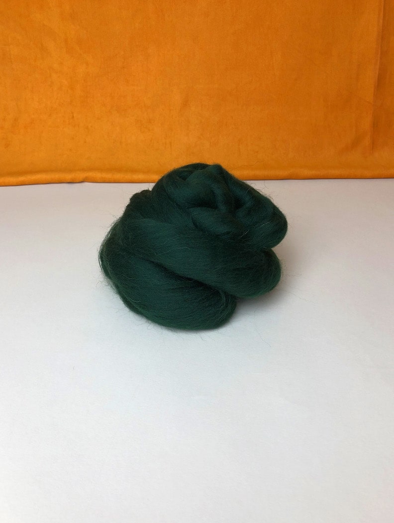 Chunky Merino Wolle Roving Wolle zum Filzen und Weben, dicke Wolle in waldgrün